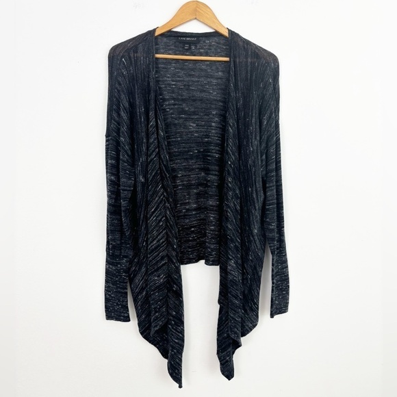 Lane Bryant Black Cotton Blend Casual Open Front Waterfall Cardigan Size 18/20 - Picture 1 of 15